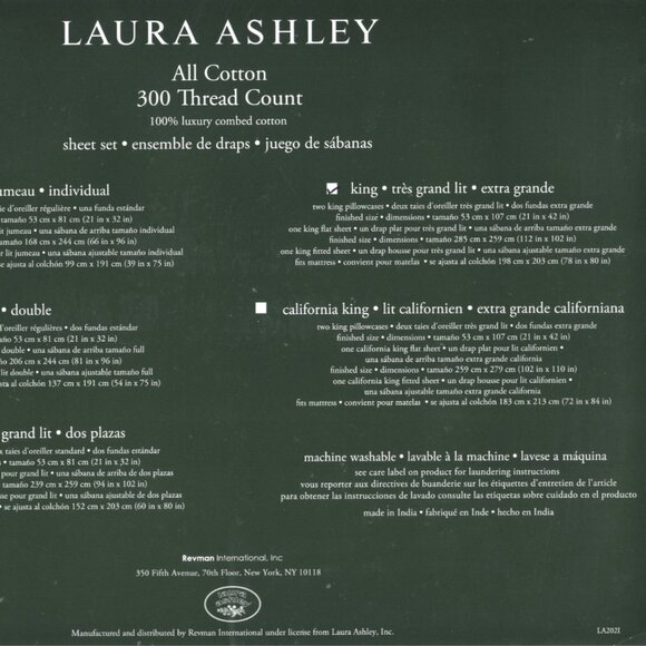Laura Ashley King Sheet Set Spring Bloom Floral Green 4pc French Country Cottage - Picture 3 of 8